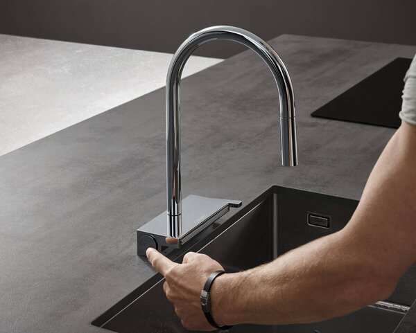 Hansgrohe Aquno Select M81 kuchyňská páková baterie 170 vytažitelná sprška, 3jet, sBox, chrom 73831000