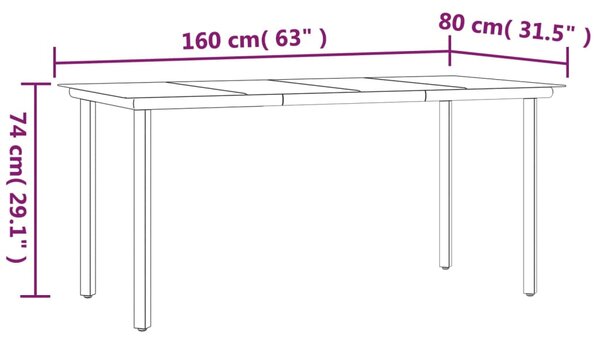 7dílný zahradní jídelní set černý ocel a textilen 3200695