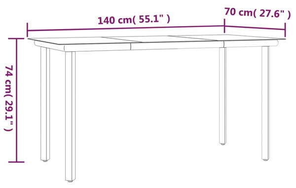 5dílný zahradní jídelní set černý ocel a textilen 3200692