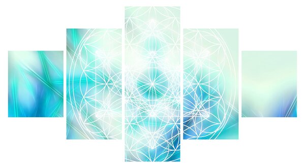 Obraz - Merkaba v tyrkysovém pozadí (125x70 cm)