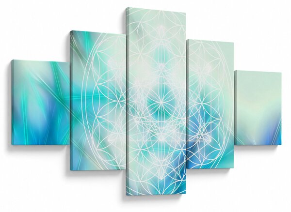 Obraz - Merkaba v tyrkysovém pozadí (125x70 cm)
