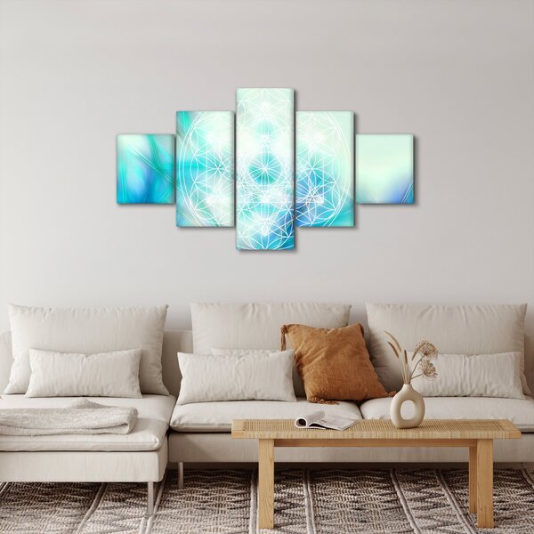 Obraz - Merkaba v tyrkysovém pozadí (125x70 cm)