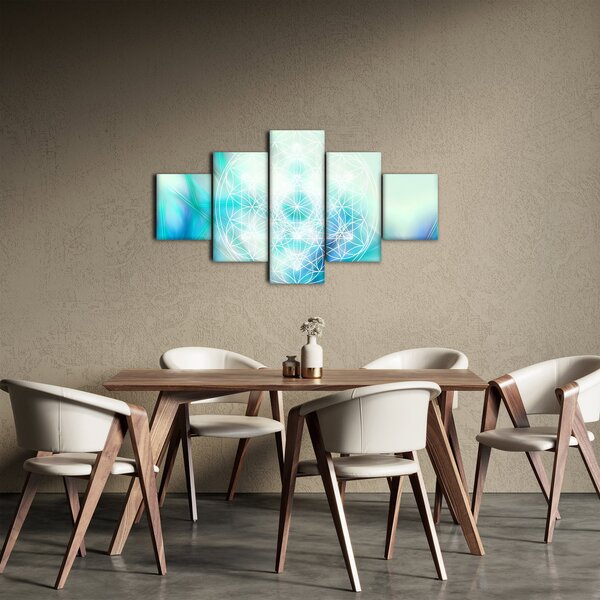 Obraz - Merkaba v tyrkysovém pozadí (125x70 cm)