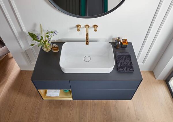 Villeroy & Boch Finion - Umyvadlová mísa 600x350 mm, bez přepadu, alpská bílá CeramicPlus 414361R1