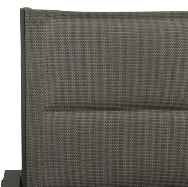 3dílný zahradní jídelní set černý ocel a textilen 3200734