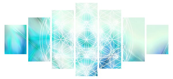 Obraz - Merkaba v tyrkysovém pozadí (210x100 cm)
