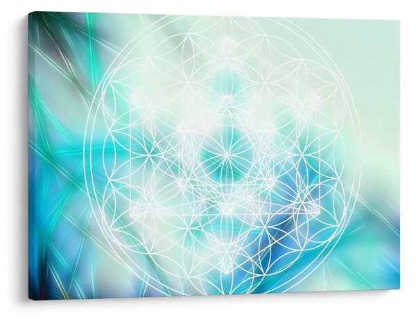 Obraz - Merkaba v tyrkysovém pozadí (70x50 cm)