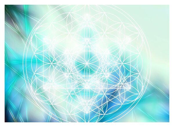 Obraz - Merkaba v tyrkysovém pozadí (70x50 cm)