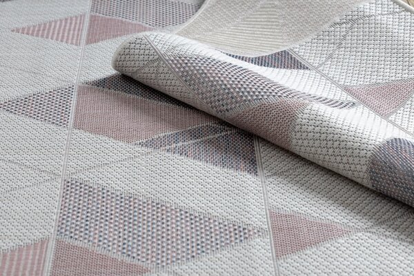 Kusový koberec Sion Sisal Triangles 3006 ecru/pink – na ven i na doma 80x150 cm