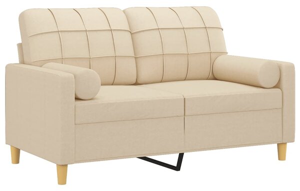 2místná pohovka s polštáři krémová 120 cm textil 3200776