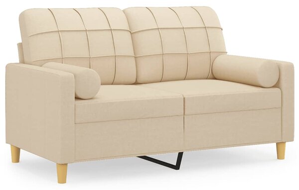2místná pohovka s polštáři krémová 120 cm textil 3200776
