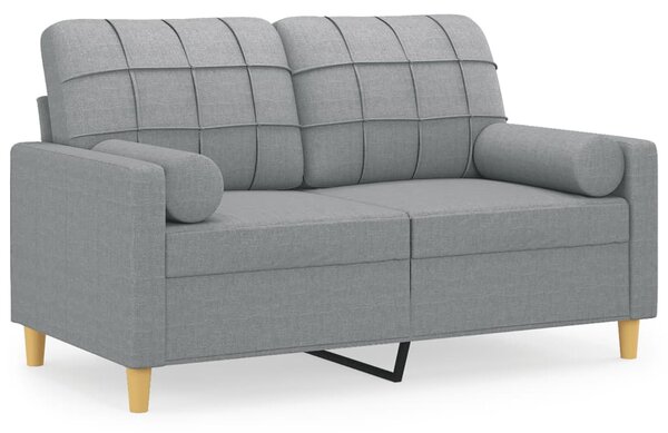 2místná pohovka s polštáři světle šedá 120 cm textil 3200774