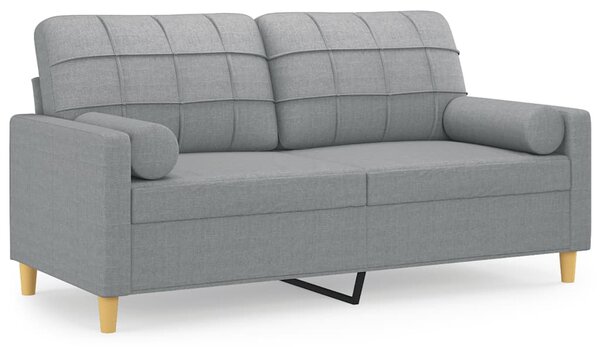 2místná pohovka s polštáři světle šedá 140 cm textil 3200782