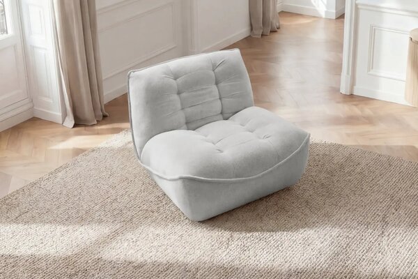 LÉTO -15% Bobochic Paris Světle šedé křeslo Serena