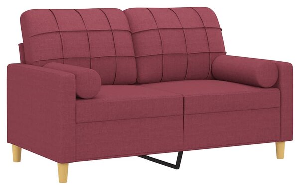 2místná pohovka s polštáři vínová 120 cm textil 3200780