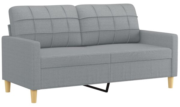 2místná pohovka s polštáři světle šedá 140 cm textil 3200782