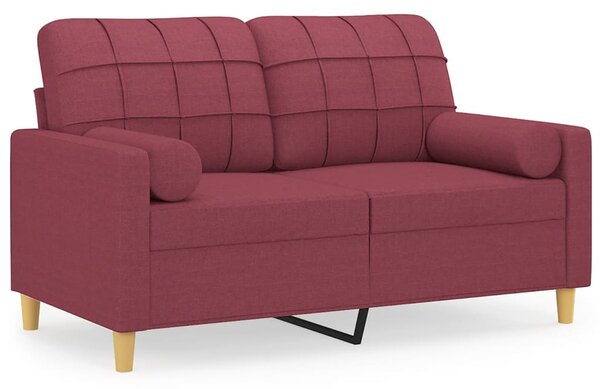 2místná pohovka s polštáři vínová 120 cm textil 3200780