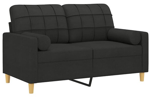 2místná pohovka s polštáři černá 120 cm textil 3200778