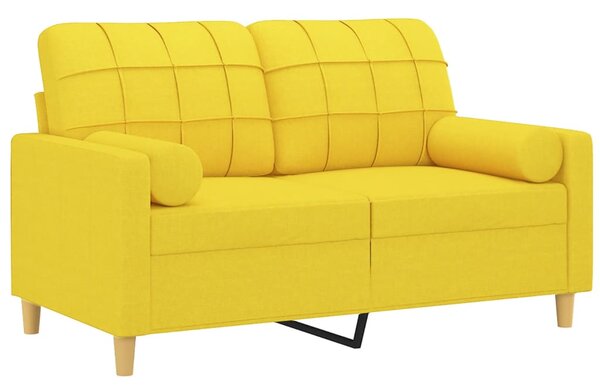 2místná pohovka s polštáři světle žlutá 120 cm textil 3200779