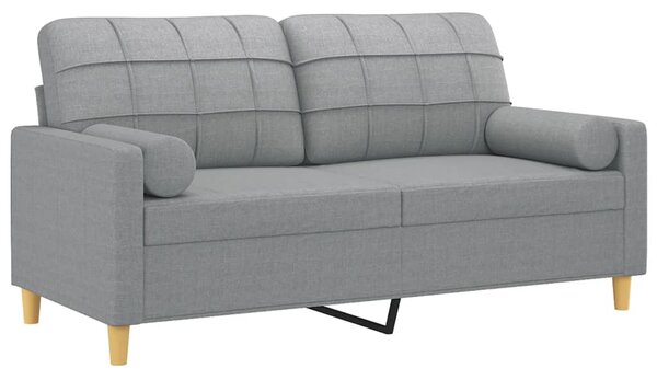 2místná pohovka s polštáři světle šedá 140 cm textil 3200782