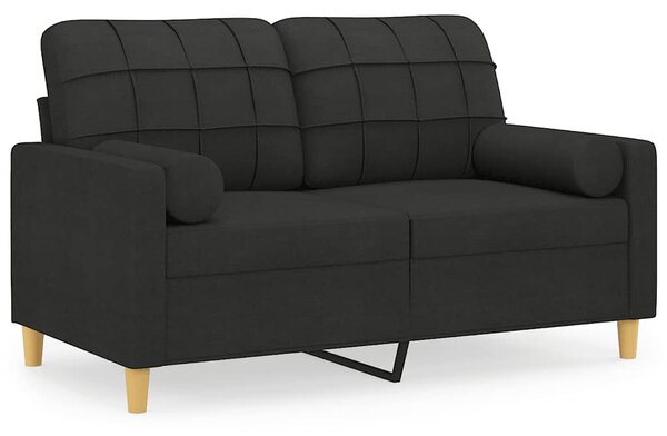 2místná pohovka s polštáři černá 120 cm textil 3200778