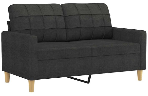 2místná pohovka s polštáři černá 120 cm textil 3200778