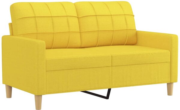 2místná pohovka s polštáři světle žlutá 120 cm textil 3200779
