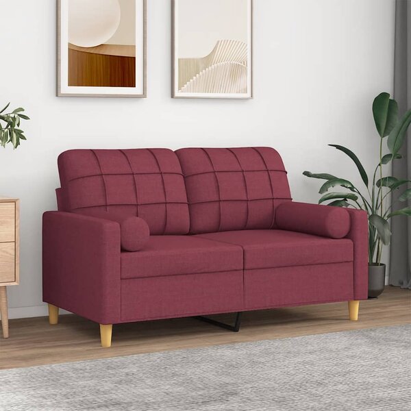 2místná pohovka s polštáři vínová 120 cm textil 3200780