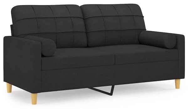 2místná pohovka s polštáři černá 140 cm textil 3200786