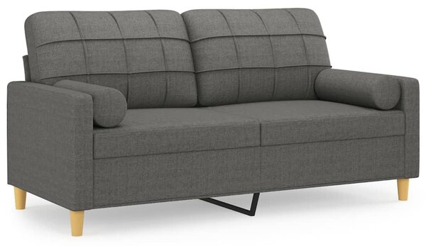 2místná pohovka s polštáři tmavě šedá 140 cm textil 3200783