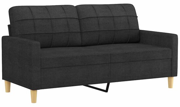 2místná pohovka s polštáři černá 140 cm textil 3200786
