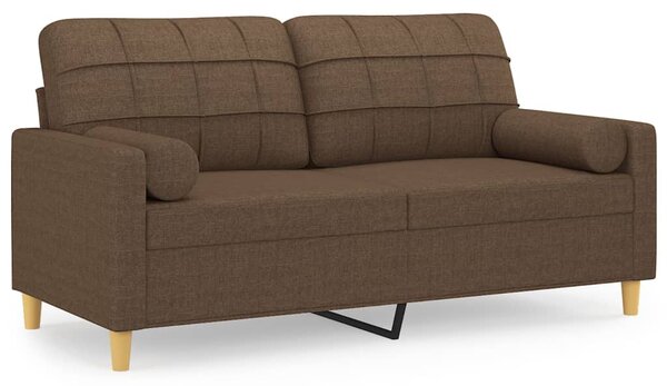 2místná pohovka s polštáři hnědá 140 cm textil 3200785