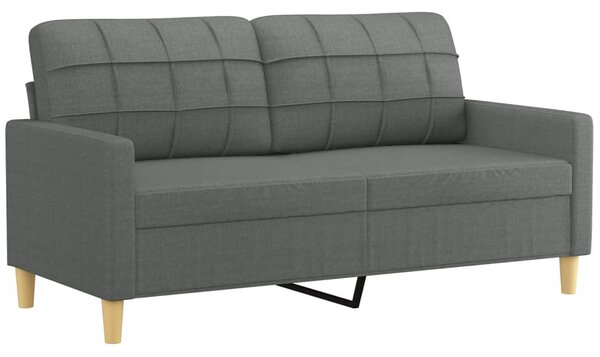 2místná pohovka s polštáři tmavě šedá 140 cm textil 3200783