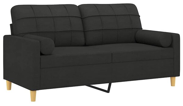 2místná pohovka s polštáři černá 140 cm textil 3200786