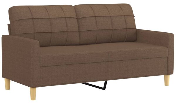 2místná pohovka s polštáři hnědá 140 cm textil 3200785