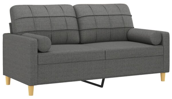 2místná pohovka s polštáři tmavě šedá 140 cm textil 3200783