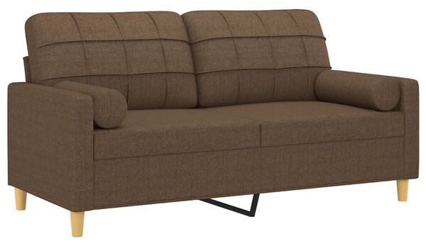 2místná pohovka s polštáři hnědá 140 cm textil 3200785
