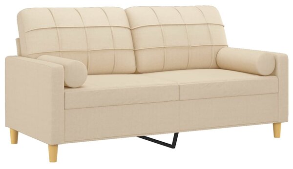 2místná pohovka s polštáři krémová 140 cm textil 3200784
