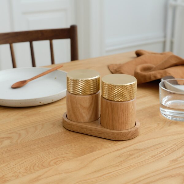 Mlýnek na sůl a pepř Sina Oak / Brass