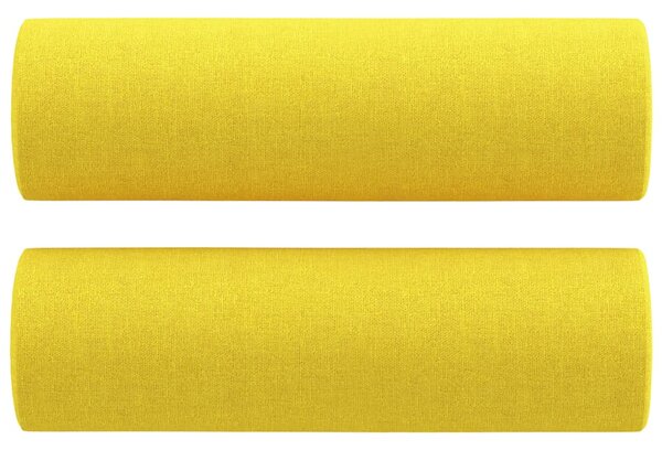 2místná pohovka s polštáři světle žlutá 140 cm textil 3200787