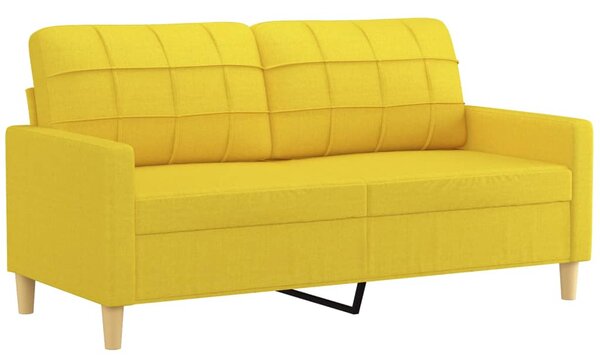2místná pohovka s polštáři světle žlutá 140 cm textil 3200787