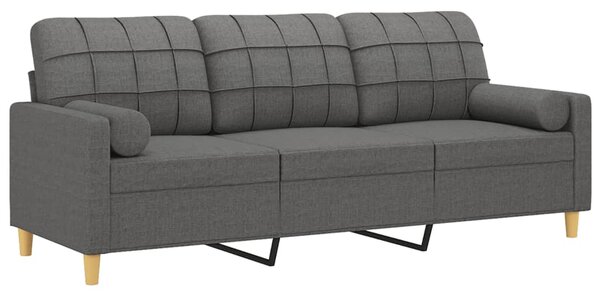 3místná pohovka s polštáři tmavě šedá 180 cm textil 3200791