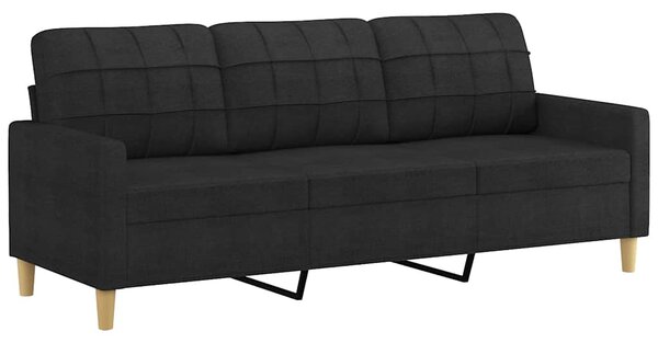 3místná pohovka s polštáři černá 180 cm textil 3200794