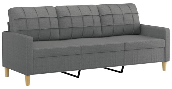 3místná pohovka s polštáři tmavě šedá 180 cm textil 3200791