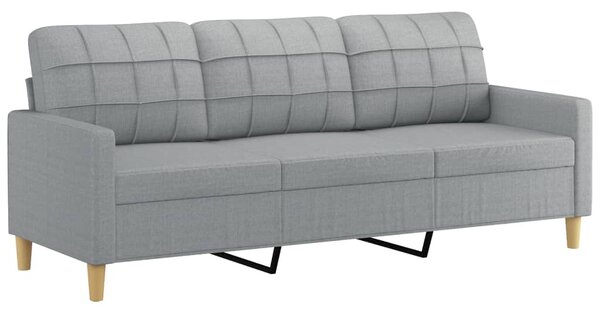 3místná pohovka s polštáři světle šedá 180 cm textil 3200790