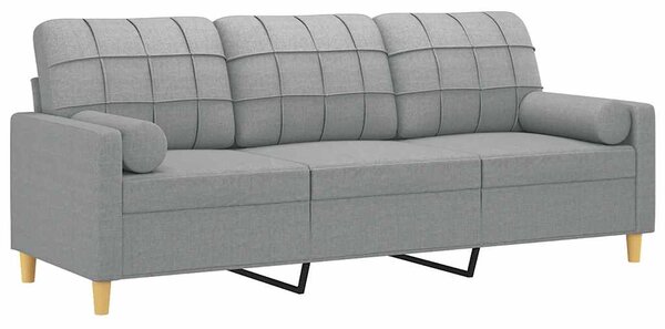 3místná pohovka s polštáři světle šedá 180 cm textil 3200790
