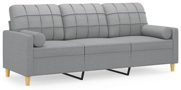 3místná pohovka s polštáři světle šedá 180 cm textil 3200790
