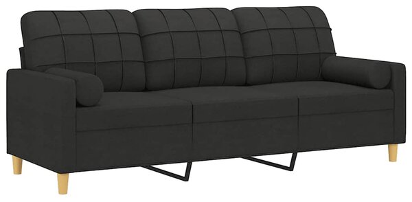 3místná pohovka s polštáři černá 180 cm textil 3200794