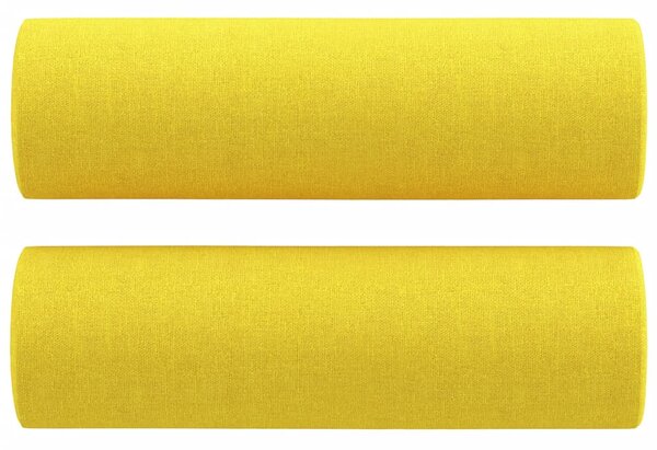 2místná pohovka s polštáři světle žlutá 140 cm textil 3200826