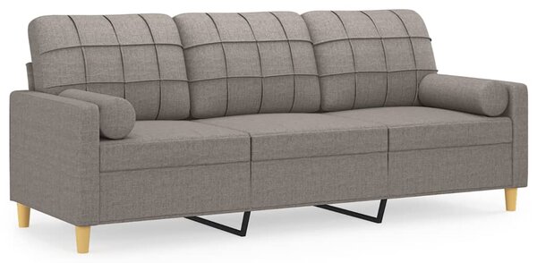 3místná pohovka s polštáři taupe 180 cm textil 3200797